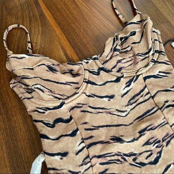 WeWoreWhat Danielle One Piece Tan Tiger Print Bernstein Revolve Shopbop - Picture 11 of 16